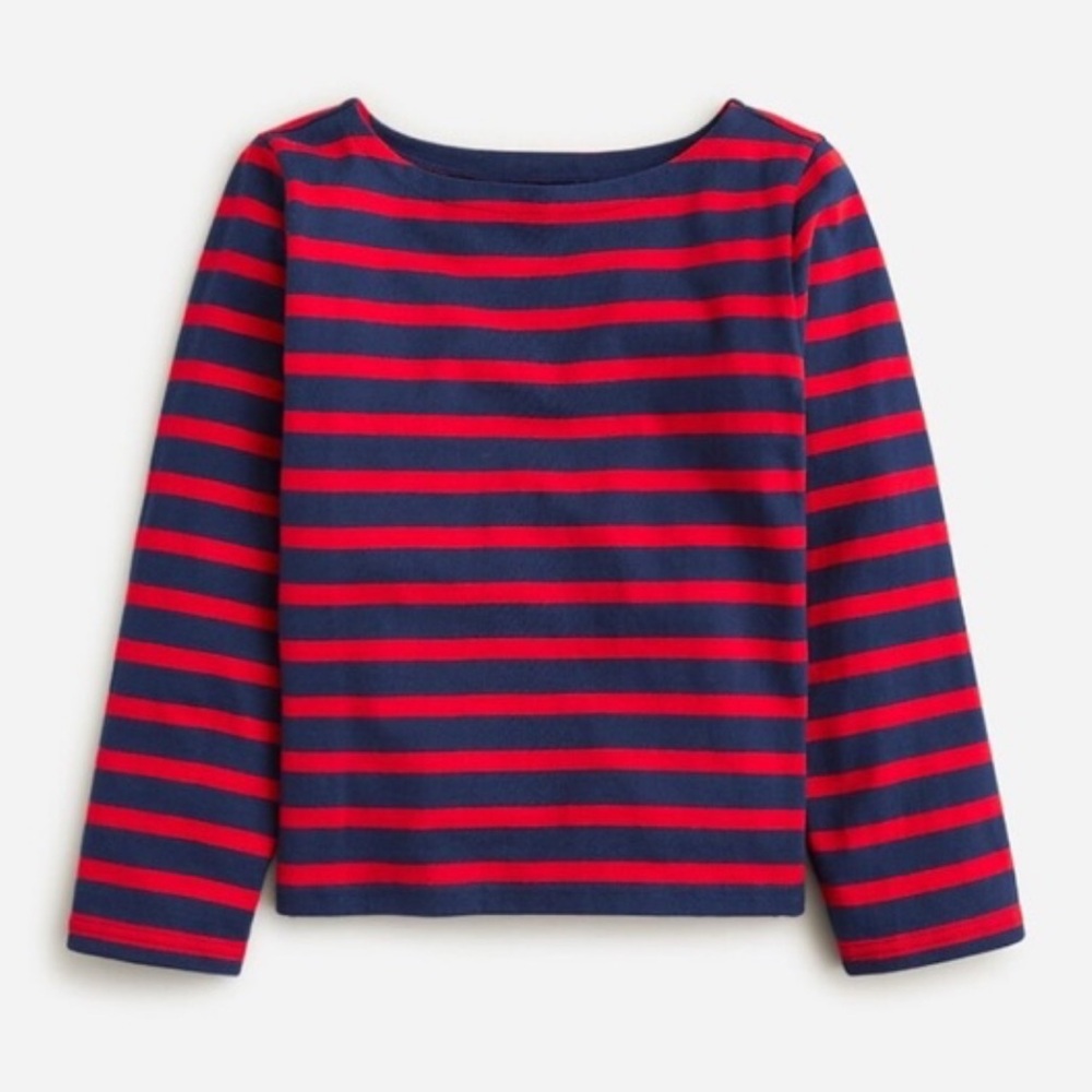 J.Crew mariner cloth boatneck T-shirt in stripe red/navy